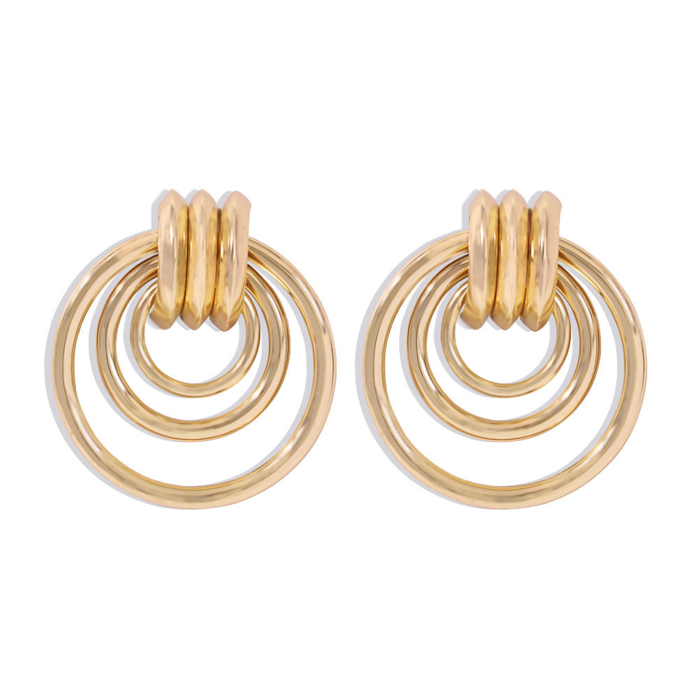 OhSaucy jewelery Gold Earring Jewelry Gold Multi-layer Metal Irregular Earrings