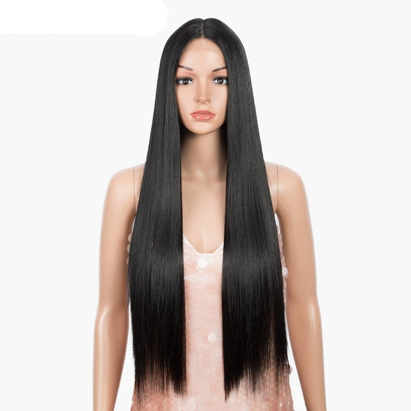 OHS beauty 1B / PART LACE WIG / 30inches Elite quality Synthetic Lace Wig 30 Inch Long  Soft With 14 Colourful Options