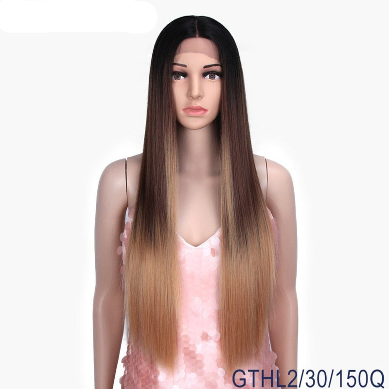OHS beauty GTHL2-30-150Q / PART LACE WIG / 30inches Elite quality Synthetic Lace Wig 30 Inch Long  Soft With 14 Colourful Options