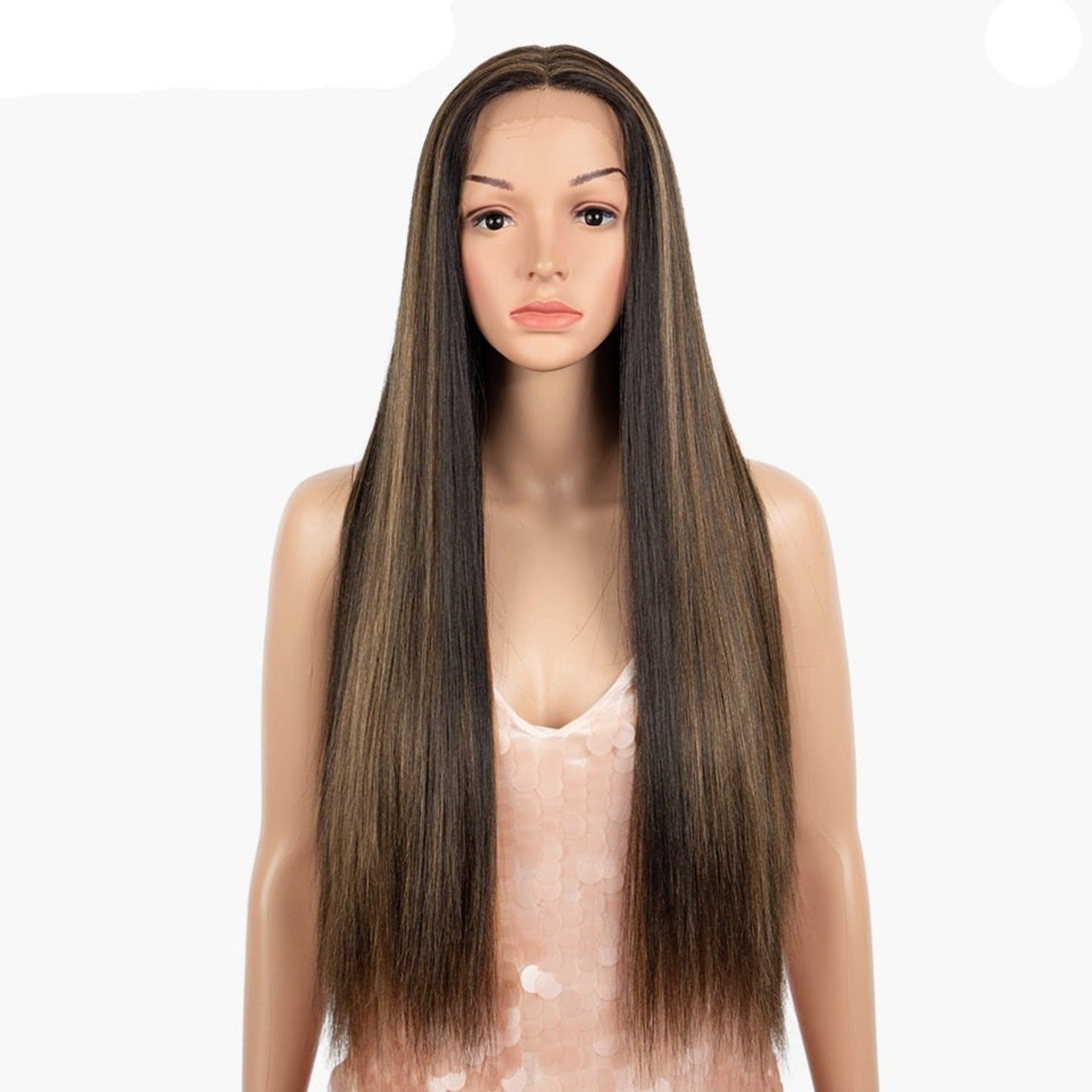 OHS beauty P4-27 / PART LACE WIG / 30inches Elite quality Synthetic Lace Wig 30 Inch Long  Soft With 14 Colourful Options