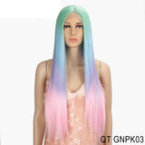 OHS beauty QT GNPK03 / PART LACE WIG / 30inches Elite quality Synthetic Lace Wig 30 Inch Long  Soft With 14 Colourful Options