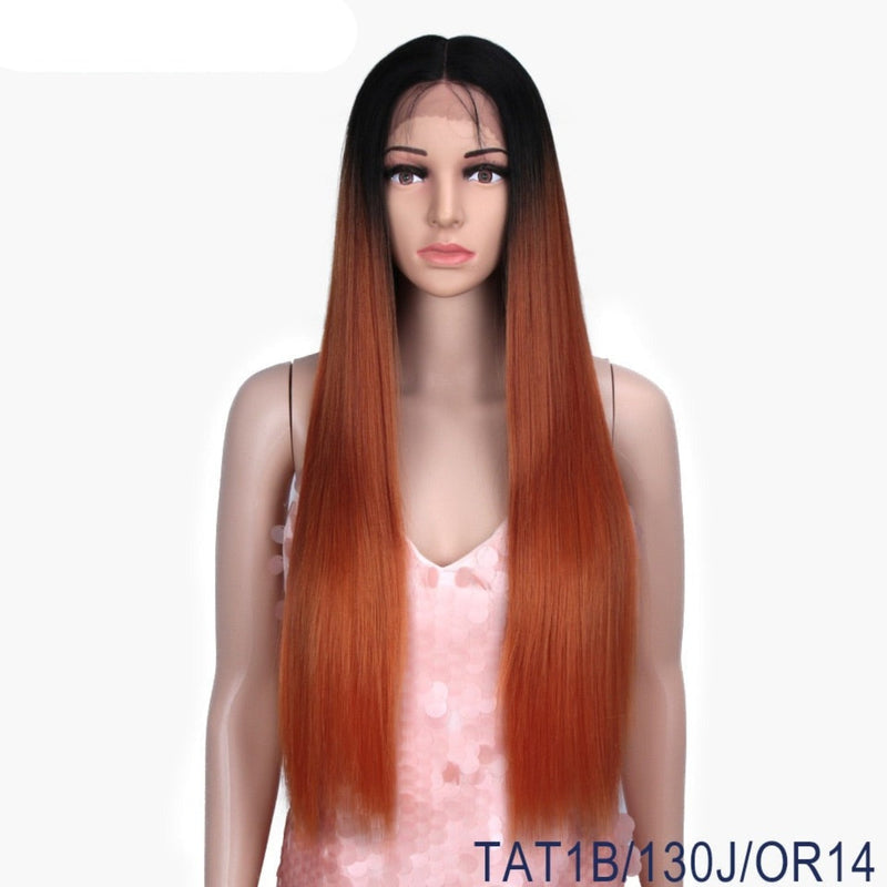 OHS beauty TAT1B-130J-OR14 / PART LACE WIG / 30inches Elite quality Synthetic Lace Wig 30 Inch Long  Soft With 14 Colourful Options