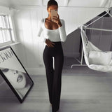 OhSaucy Apparel & Accessories black / S Flared Leg | High Waist | Classic Boot Cut Long Trousers
