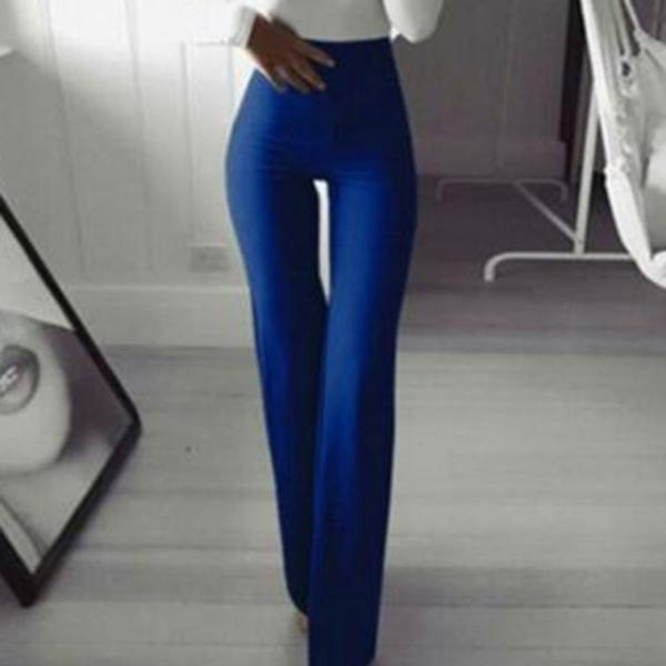 OhSaucy Apparel & Accessories Blue / S Flared Leg | High Waist | Classic Boot Cut Long Trousers