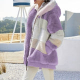 OhSaucy Apparel & Accessories Purple / XXXL Fleece Hooded Jacket Pastel Colours Winter Warmer