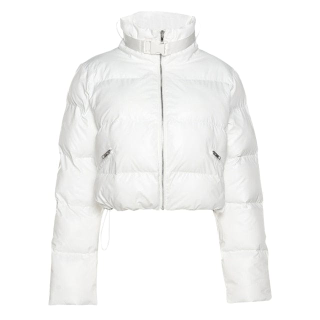 Oh Saucy Jackets white / M Foil Look or Faux Fur Fluffy ~ Bubble Puffers