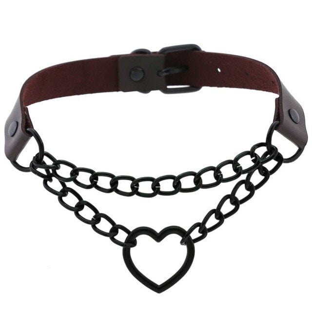 Metal Lock heart choker collar women black gothic Heart Shape Cool Choker necklace neck goth jewelry Sex Accessiores - OhSaucy