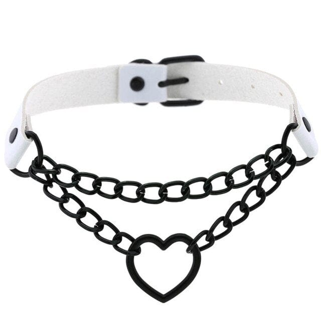 Metal Lock heart choker collar women black gothic Heart Shape Cool Choker necklace neck goth jewelry Sex Accessiores - OhSaucy