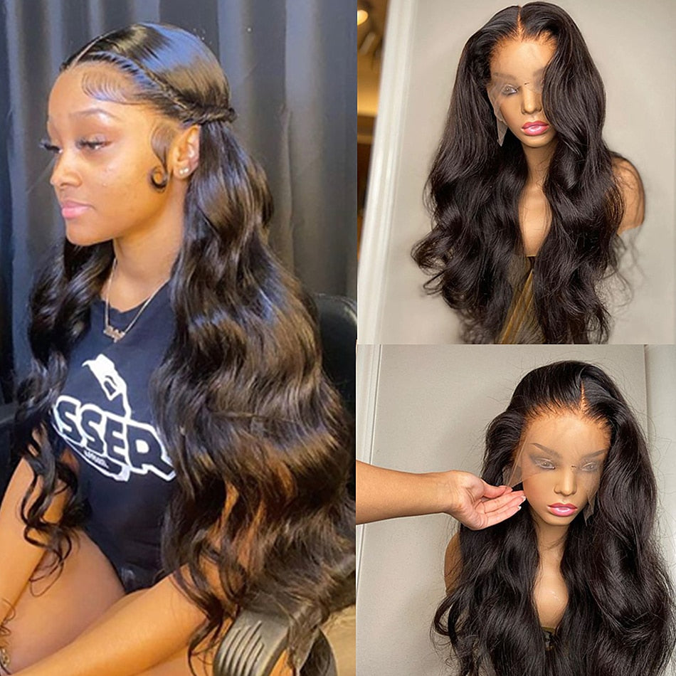 OHS hair 13x4 HD Lace Wig / 14inches Hd Lace Wig 13x6 Body Wave Lace Front Human Hair Wig Plucked 13x4 Transparent Brazilian