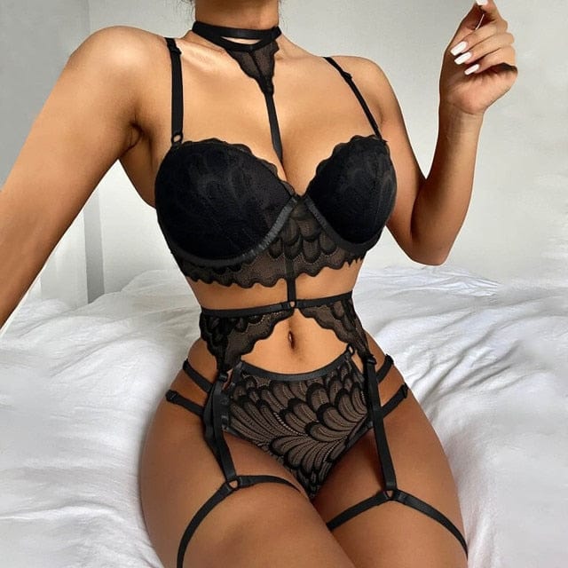 Plus Size Bodysuit Women Ladies Strap Lace Crochet Cutout Body Woman Lingerie Bodysuits Embroidery Jumpsuit Skinny Sexy Playsuit - OhSaucy