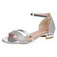 Oh Saucy Silver / 35 Ladies Sandals  Luxury High Quality Sandals Open Toe Square Shoes