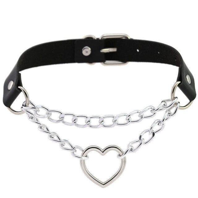 Erotic Sexy Leather Bondage Harness Strap of Punk Choker Collar with Metal Chain for Women Fetish Cosplay Goth Jewelry Accessory - OhSaucy