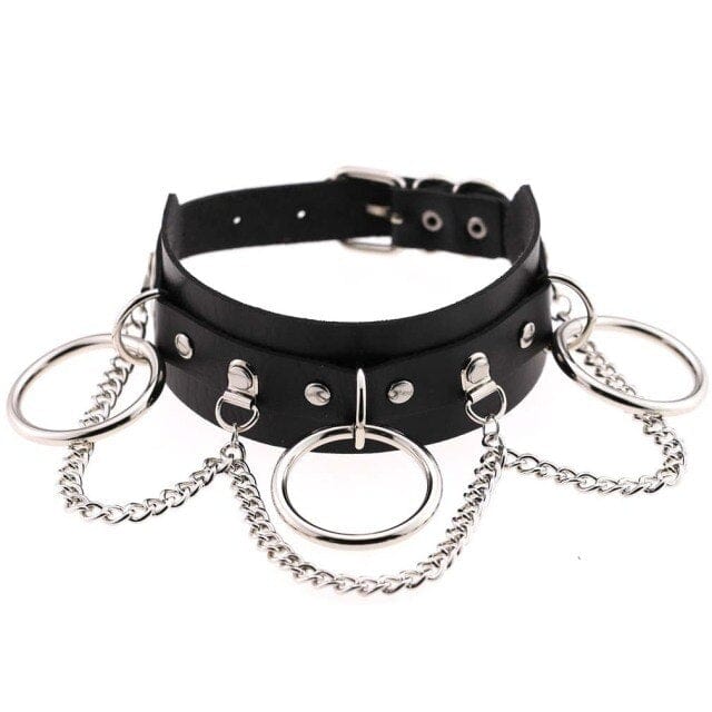 Erotic Sexy Leather Bondage Harness Strap of Punk Choker Collar with Metal Chain for Women Fetish Cosplay Goth Jewelry Accessory - OhSaucy