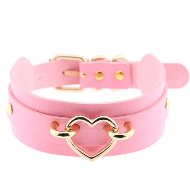 Erotic Accessories Women Pu Leather Metal Choker Heart Bondage Neck Collar Women Jewelry Punk Sexy Neck Lace Club Party XL6 - OhSaucy