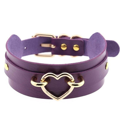 Erotic Accessories Women Pu Leather Metal Choker Heart Bondage Neck Collar Women Jewelry Punk Sexy Neck Lace Club Party XL6 - OhSaucy