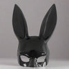 Sexy Cosplay PVC Rabbit Mask With Long Ears Black Bunny Face covering Erotic  Halloween Masquerade Costume - OhSaucy