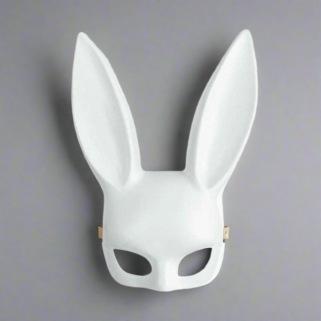 Sexy Cosplay PVC Rabbit Mask With Long Ears Black Bunny Face Shield Bdsm Bondage Erotic Fetish Halloween Masquerade Sex Costume - OhSaucy