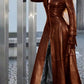 Oh Saucy Coats & Jackets Brown / S Long | Vintage Style | Faux Leather Coat