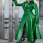 Oh Saucy Coats & Jackets green / S Long | Vintage Style | Faux Leather Coat