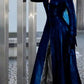 Oh Saucy Coats & Jackets navy blue / S Long | Vintage Style | Faux Leather Coat