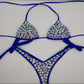 blue rhinestone bikini set diamond swimwear sexy women bathing suit new style bling stones beachwear - OhSaucy