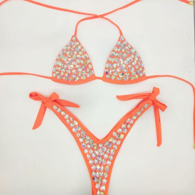  rhinestone bikini set diamond swimwear sexy women bathing suit new style bling stones beachwear - OhSaucy