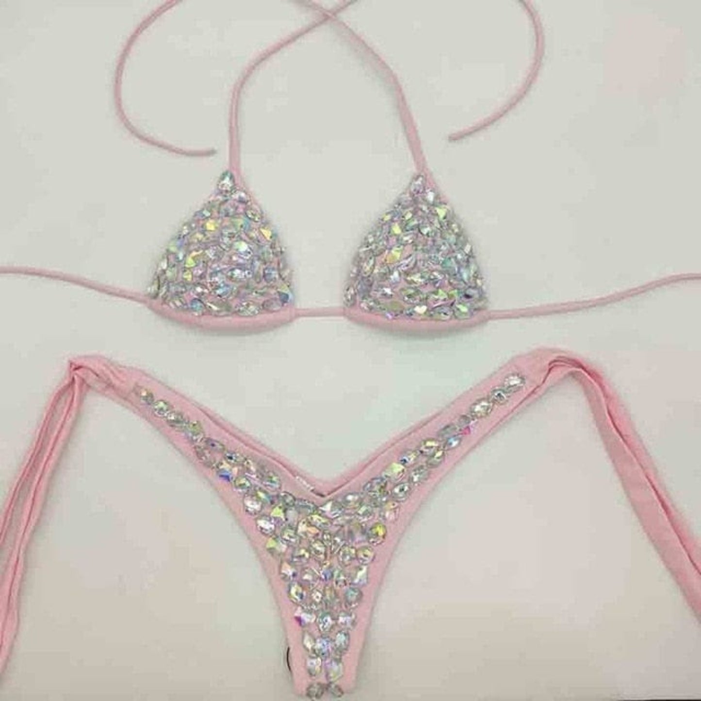 vacation rhinestone bikini set diamond swimwear sexy women bathing suit new style bling stones beachwear - OhSaucy