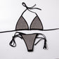 Luxury Bling Rhinestone Bikini Sliver Set 2020 Crystal Diamond Sexy Women Swimsuit Halter Push Up Bandage Swimwear Bikini Set - OhSaucy