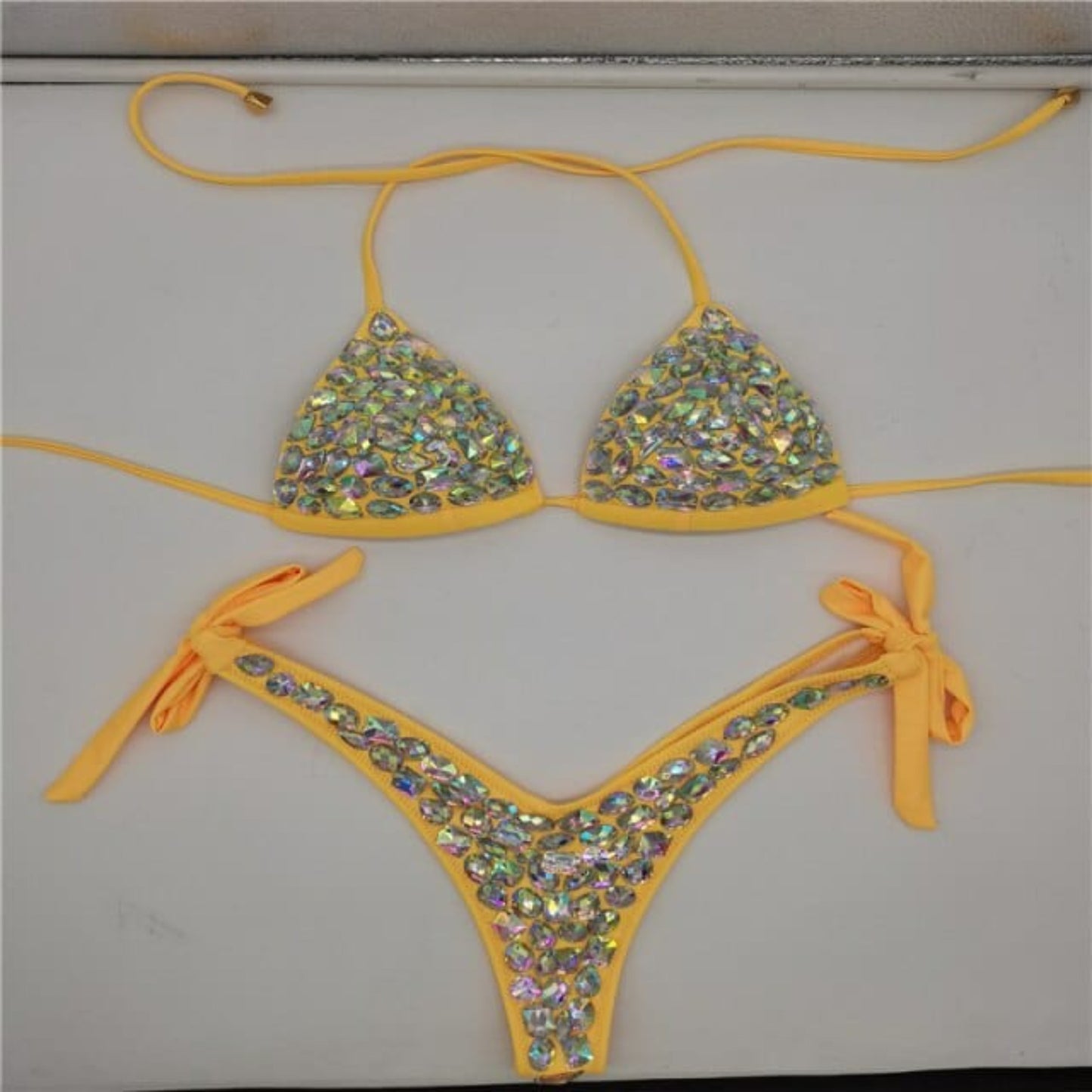  vacation rhinestone bikini set diamond swimwear sexy women bathing suit new style bling stones beachwear - OhSaucy