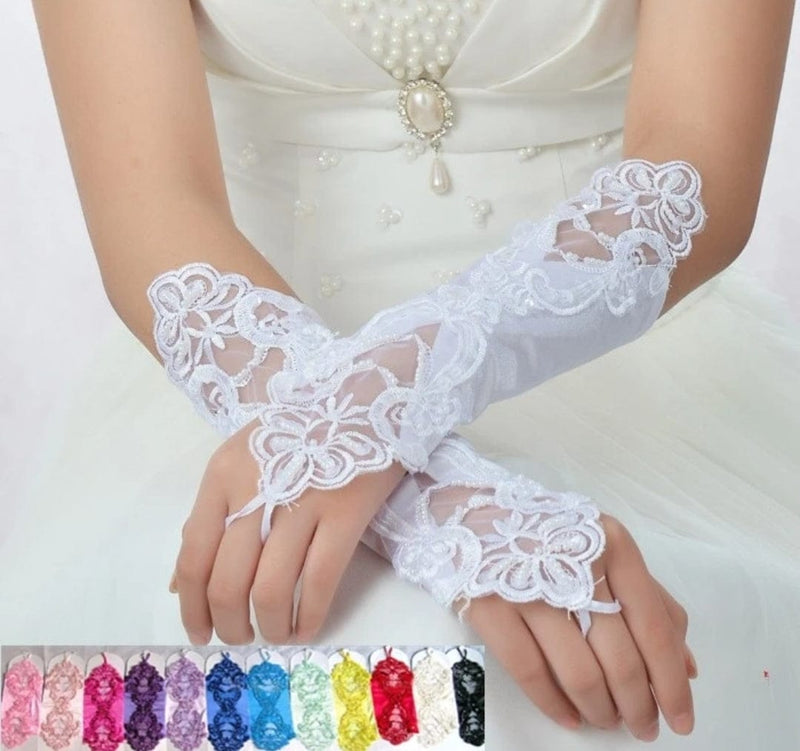 OhSaucy Luxury Lace Gloves Fingerless Style 13 Colours Available
