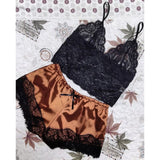 Oh Saucy Sleepwear & Loungewear Brown / 3XL Luxury Womens Sexy Lace Sleepwear Lingerie Tops Shorts Babydoll Pajamas
