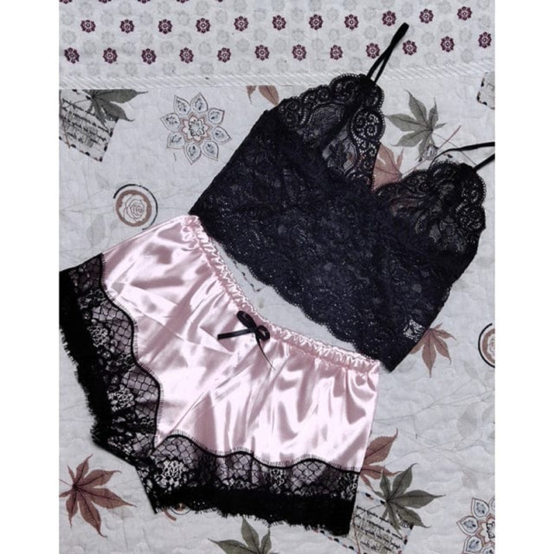 Oh Saucy Sleepwear & Loungewear Pink / 3XL Luxury Womens Sexy Lace Sleepwear Lingerie Tops Shorts Babydoll Pajamas