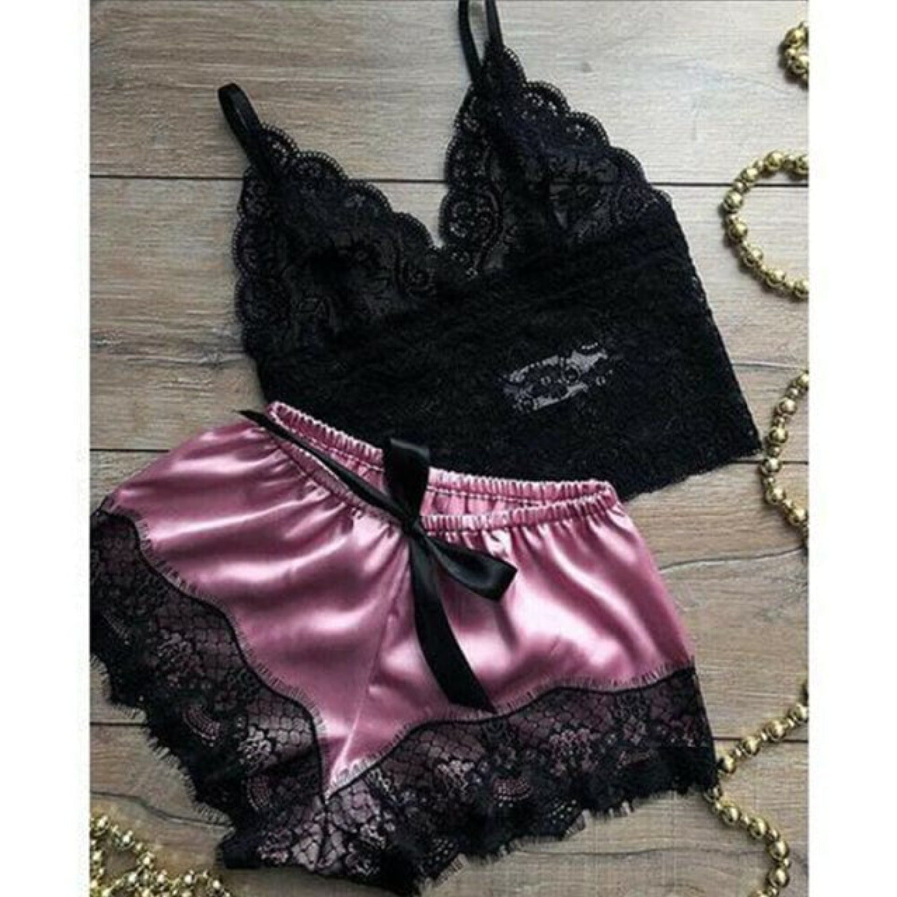 Oh Saucy Sleepwear & Loungewear Purple / XL Luxury Womens Sexy Lace Sleepwear Lingerie Tops Shorts Babydoll Pajamas