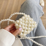 Oh Saucy bag Luxx Queen Hand-Woven Mini Pearl Bag Small Black or White Clear Pearl