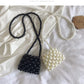 Oh Saucy bag Luxx Queen Hand-Woven Mini Pearl Bag Small Black or White Clear Pearl