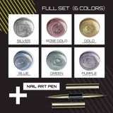 Oh Saucy Beauty & Health FULL SET（6 PCS） / With Nail Art Pen Mirror Metallic Nail  Gel Kit  - PARTIAL  or COMPLETE SETS（1 to 6 PCS）+ Nail Therapy Light Dryer Lamp