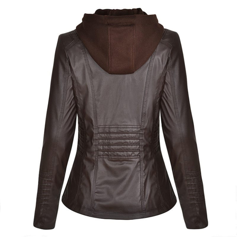 Oh Saucy Apparel & Accessories Motorcycle Leather Jackets | Autumn Winter | Hooded Faux Leather Biker Coats