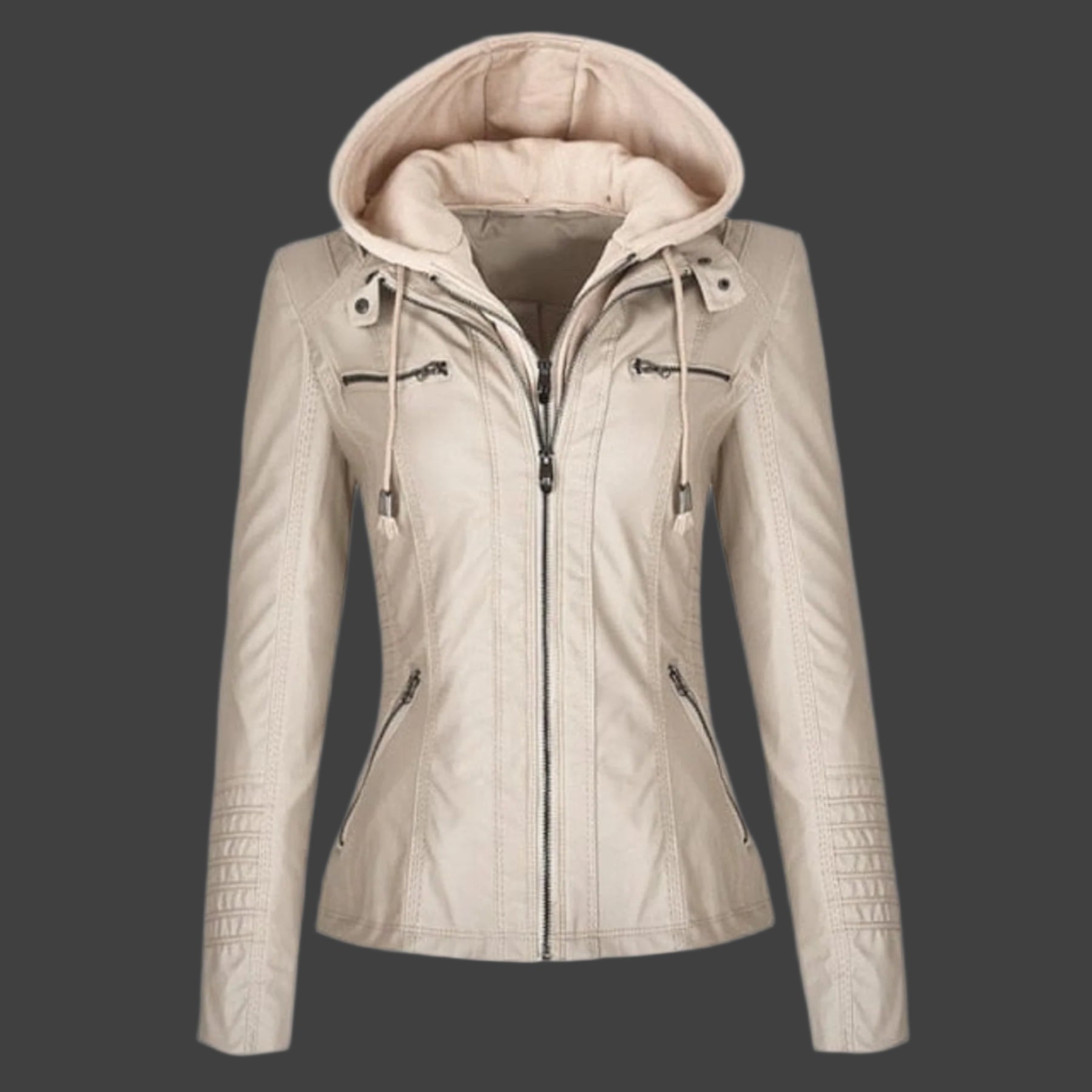 Oh Saucy Apparel & Accessories Apricort / 3XL Motorcycle Leather Jackets | Autumn Winter | Hooded Faux Leather Biker Coats