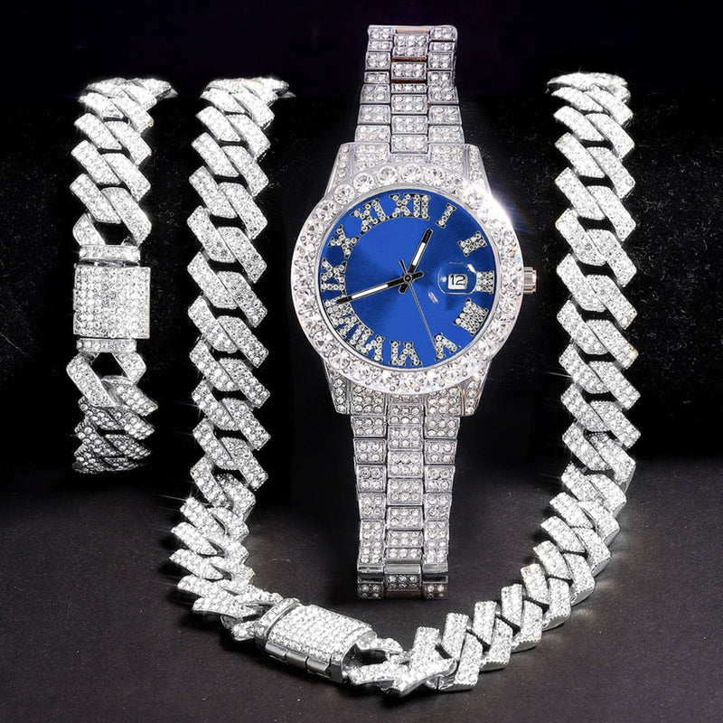 Buy ApzzicDiamond Watch Iced Out CZ Gold Plated Cuban Link Watch Square  Dial Quartz Wristband Analog Wrist Watch for Men Women Online at  desertcartINDIA