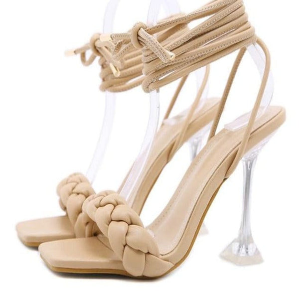 Oh Saucy Apricot / 39 New Weave Sandals Transparent High heels Open Toe