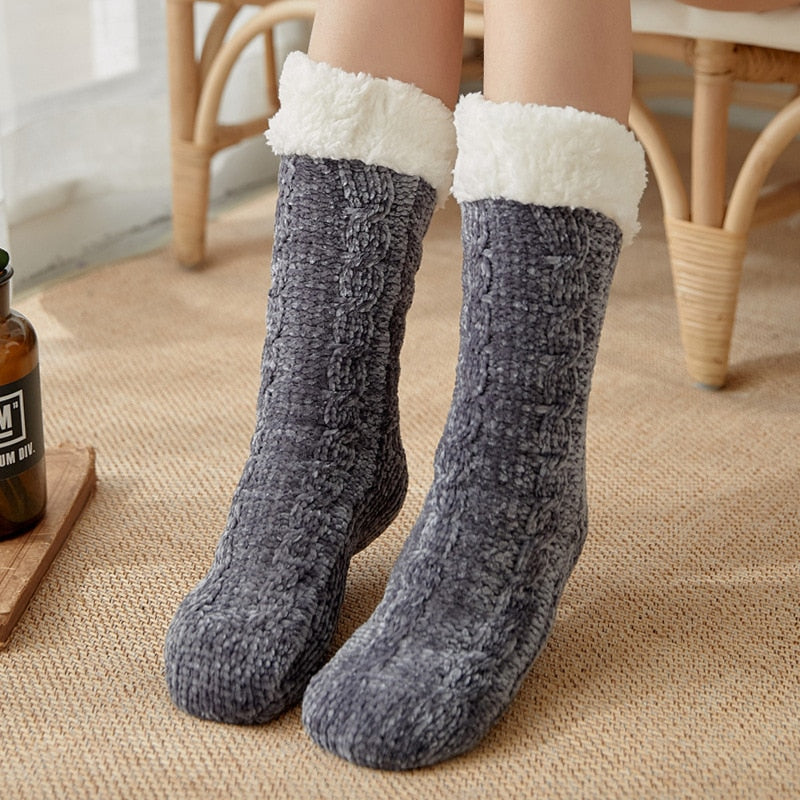 OHS seasonal HK55010-7 / EU(35-42) New Women Socks Winter Warm Thick Soft Sleep Socks Winter Sale 20%