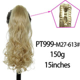OHS hair M27-613 1 / 20inches / China Nylah B Synthetic 20 Inch  Fiber Claw Clip Wavy Ponytail Extension Clip-In Hair Wig For Women