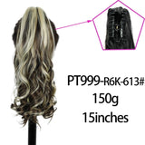 OHS hair R6K-613 / 20inches / China Nylah B Synthetic 20 Inch  Fiber Claw Clip Wavy Ponytail Extension Clip-In Hair Wig For Women