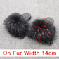 OHS sliders Rac Black 14cm / US 5 / China "NylahNY" 14cm Wider Fit - Fur Women Shoes Sandals - Real Raccoon Fur Slippers Sliders