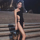 Oh Saucy Dresses OH Saucy Editors Choice | One Shoulder Long Sleeve Hollow Out High Split | Metal Ring Clubwear Dress |  Irregular Bodycon Party Midi Dress