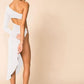 Oh Saucy Dresses OH Saucy Editors Choice | One Shoulder Long Sleeve Hollow Out High Split | Metal Ring Clubwear Dress |  Irregular Bodycon Party Midi Dress