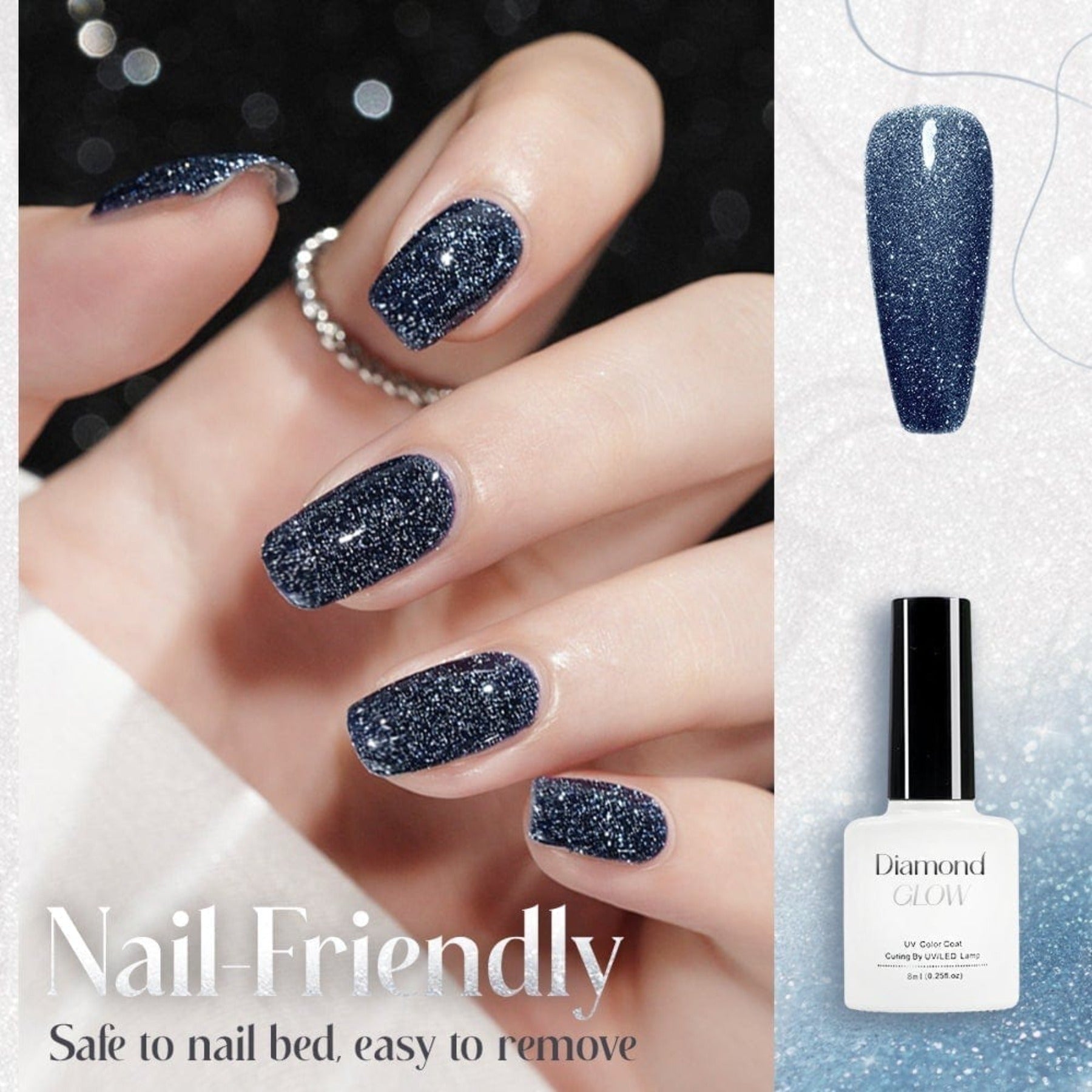 Oh Saucy Nail Polishes Starry Night Oh Saucy Nail Polish Gel  Bright Glitter Sparkle - Super Reflective- Amazing Bling