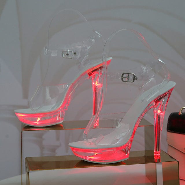 Oh Saucy Shoes sandals C / 35 Oh Saucy Queen Bee 13CM Stiletto LED Glowing Transparent Shoes Size 34-43