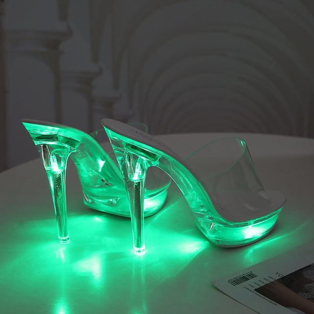 Oh Saucy Shoes slippers D / 39 Oh Saucy Queen Bee 13CM Stiletto LED Glowing Transparent Shoes Size 34-43