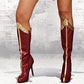 OhSaucy Apparel & Accessories Foot cover / S OhSaucy Commissioned Wonder Woman Cosplay Costume | PU Leather Bodysuit | Superhero Fancy Dress
